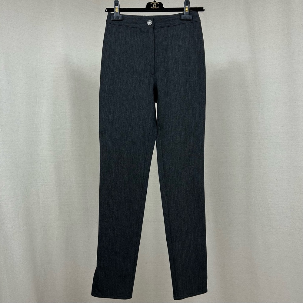 CHANEL Authentic Vintage Wool Grey Pants Trousers S